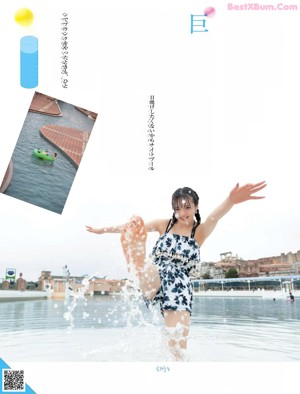 A woman sitting on top of an inflatable raft in the water.